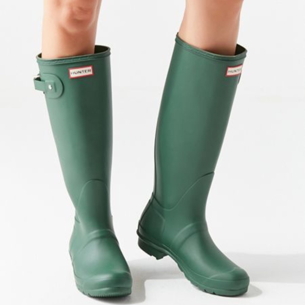 NEW Hunter Original Tall Matte Green Rain Boots SIZE Women's 6 - Picture 1 of 10